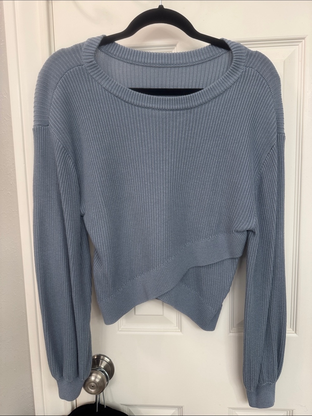 lululemon athletica Light Blue Ribbed Crewneck Sweater